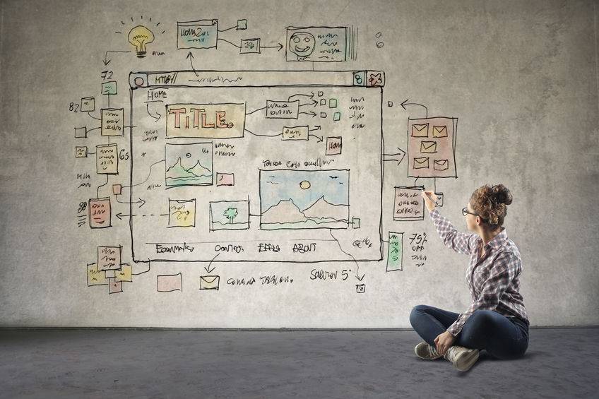 Girl looking at design ideas
